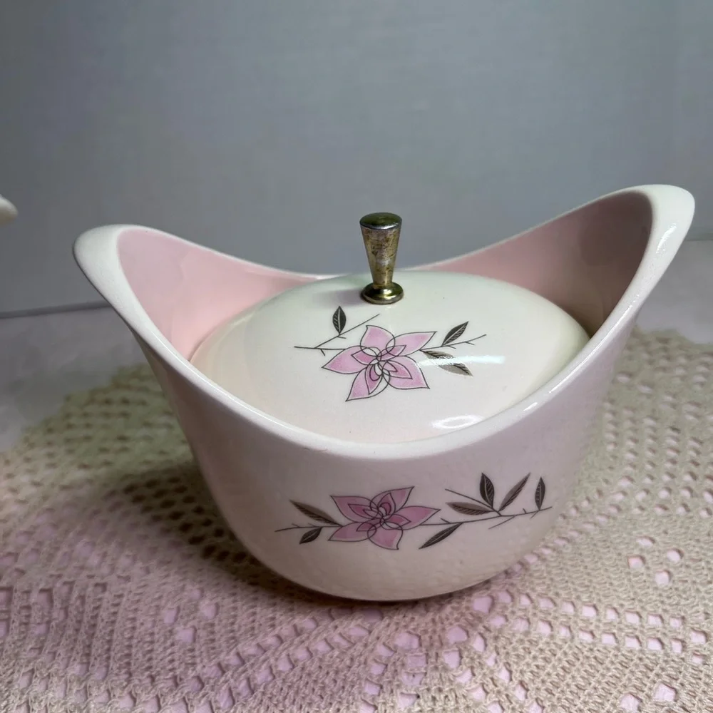 Charming Taylor Smith Taylor Rose Sachet Pink Flowers Creamer and Sugar Bowl